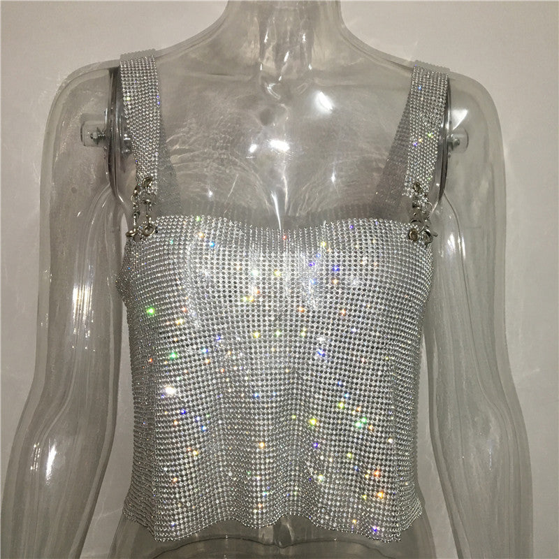 Chains Camisole Spaghetti Straps Baring Tube-Top