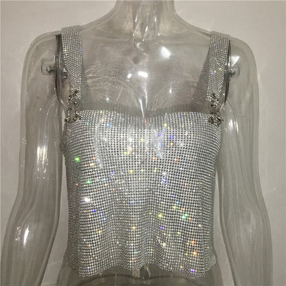 Chains Camisole Spaghetti Straps Baring Tube-Top