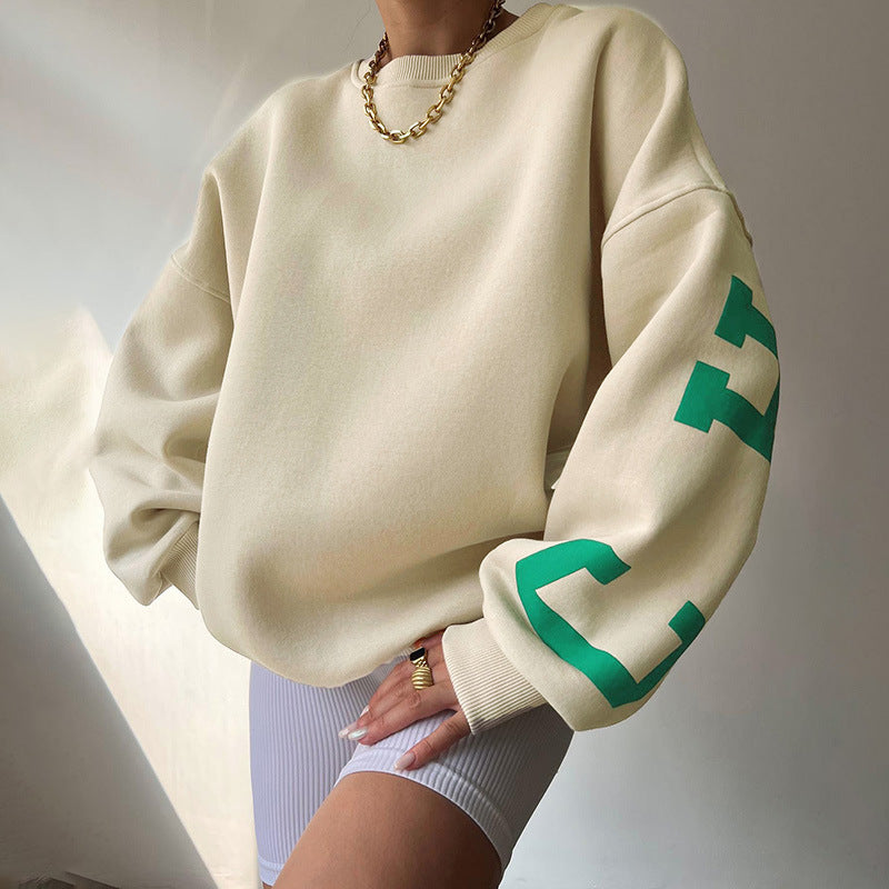 CHICAGO - Graphic Printed Loose-Fitting Sweater (7517823041624)