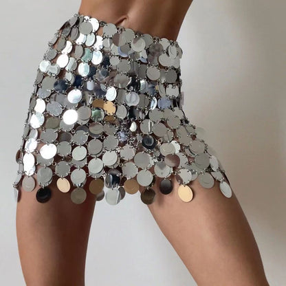 Criss-Cross Sequin Skirt