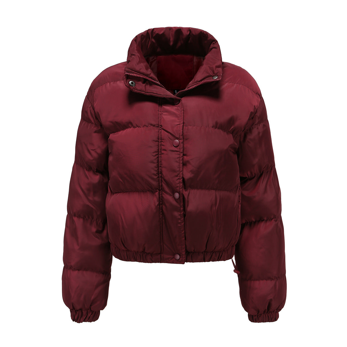Short Cotton Jacket Long Sleeves High Collar Cotton-Padded Coat (7516616294488)