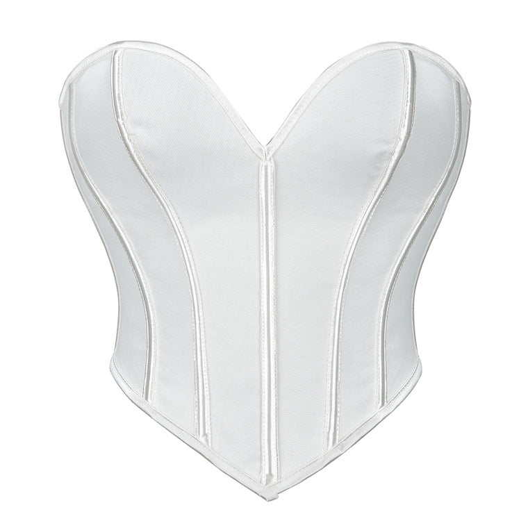 Tube-Top Corset-Top - White/Black Matte (7518483611736)
