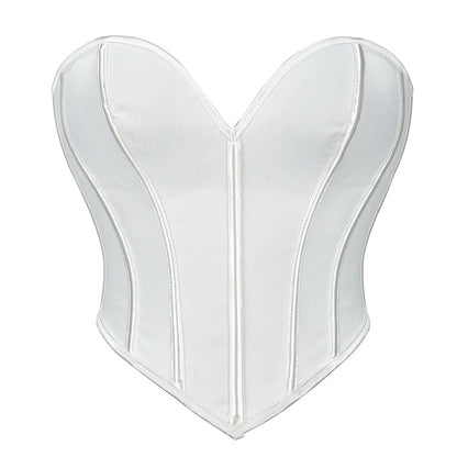 Tube-Top Corset-Top - White/Black Matte (7518483611736)
