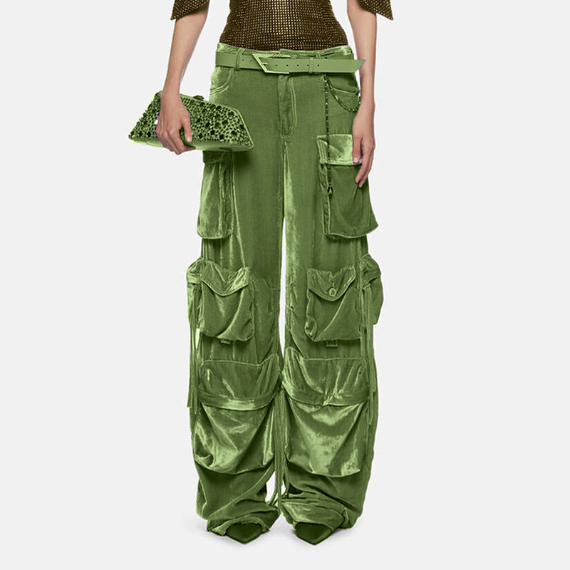 Tooling Stitching High-Waist Multi-Pocket Pants (7524749836376)