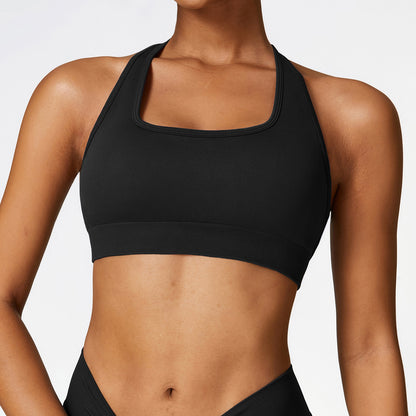 Seamless Lace-Up Yoga Sports Bra