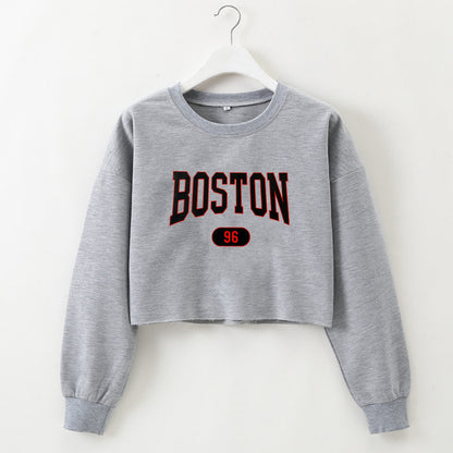 BOSTON Graphic Printing Cropped Long Sleeves Sweater (7517821632600)