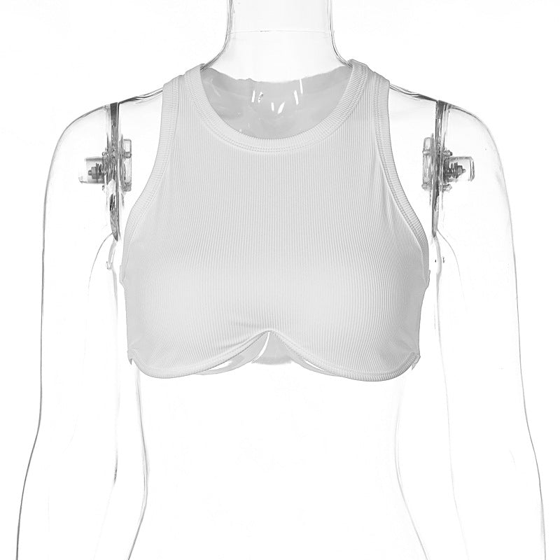 Sleeveless - Pattern Cropped - Tube-Top Crop-Top (7517895688280)