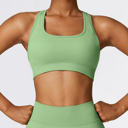 Seamless Lace-Up Yoga Sports Bra