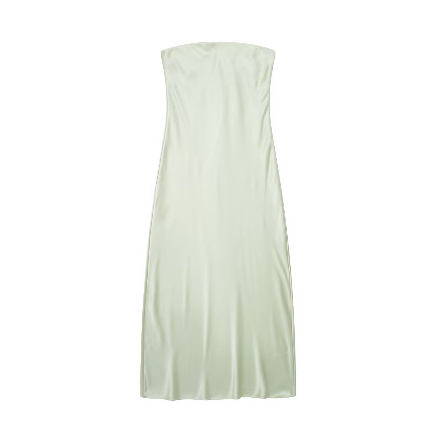 Casual - Silk Satin Tube Dress (7516662399064)