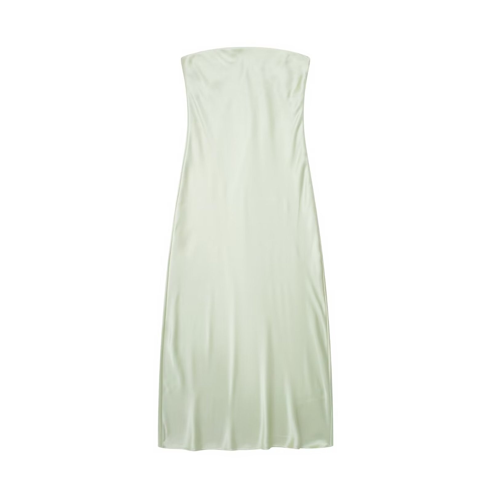 Casual - Silk Satin Tube Dress (7516662399064)