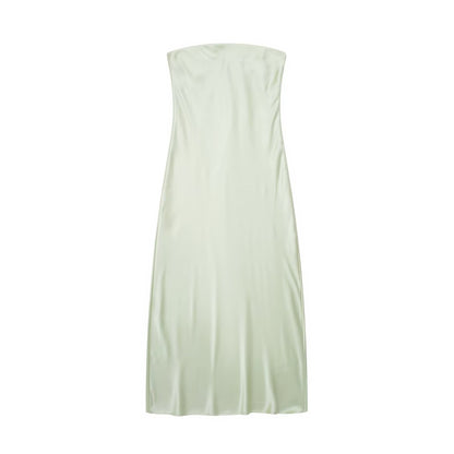 Casual - Silk Satin Tube Dress (7516662399064)