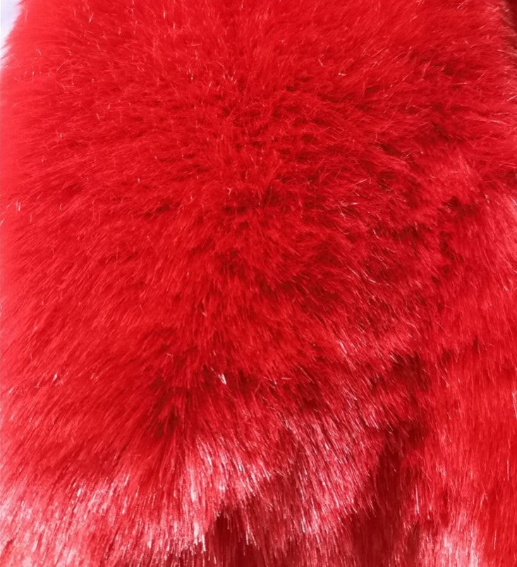 Patchwork Collared Haining Faux Fur Coat