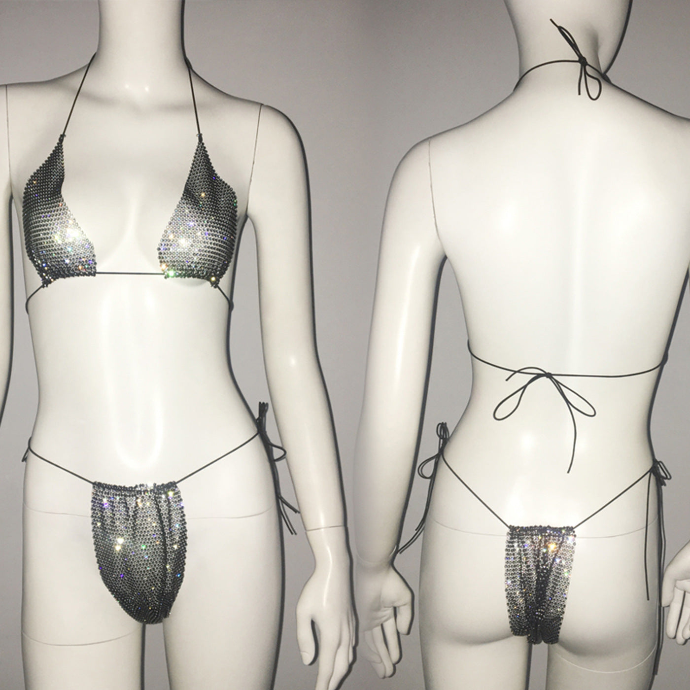 Rhinestones Carnival - Lace-Up Swimset (7516578512984)