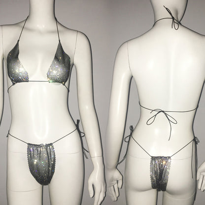 Rhinestones Carnival - Lace-Up Swimset (7516578512984)