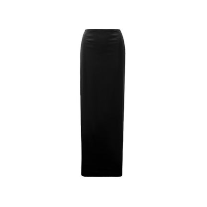 Slim-Fit Solid Color Asymmetrical Skirt