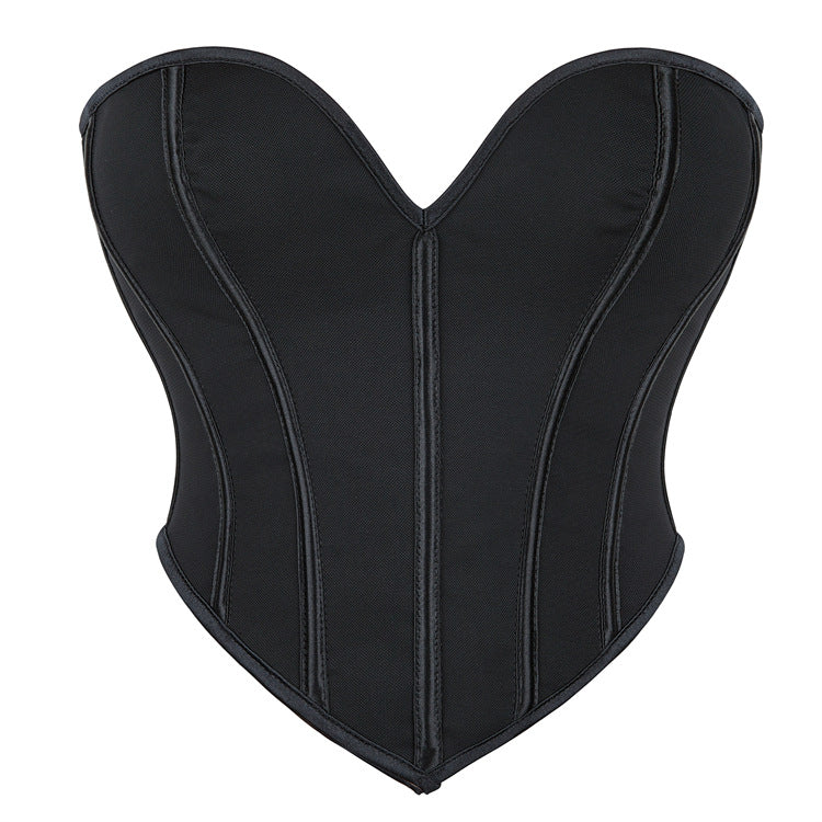 Tube-Top Corset-Top - White/Black Matte (7518483611736)