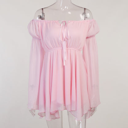 Chiffon Off-Shoulder Corset Two-Piece Dress