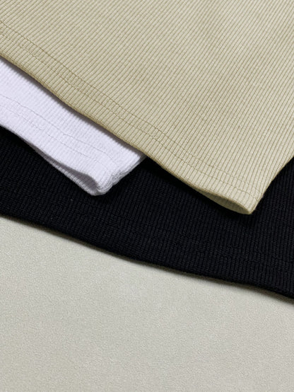 Hollow-Out Cut-Out Slim-Fit Top