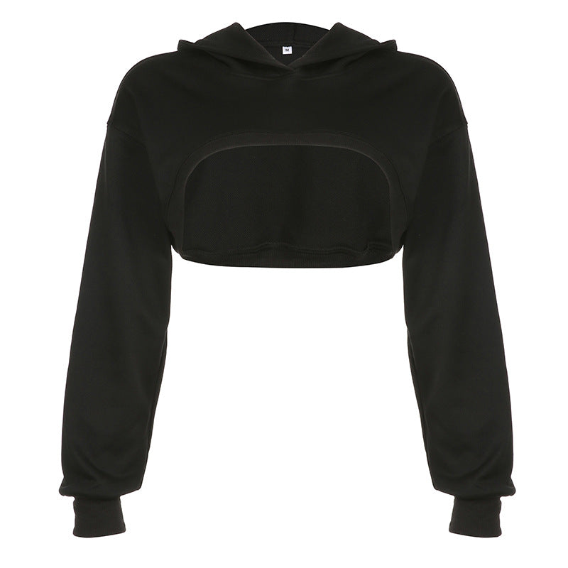 Top On - Asymmetric Cut-Out Hooded Sweater Top (7519155421272)