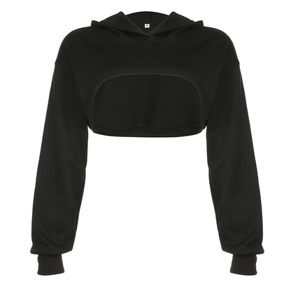 Top On - Asymmetric Cut-Out Hooded Sweater Top (7519155421272)