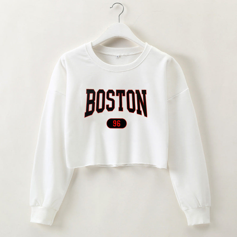 BOSTON Graphic Printing Cropped Long Sleeves Sweater (7517821632600)