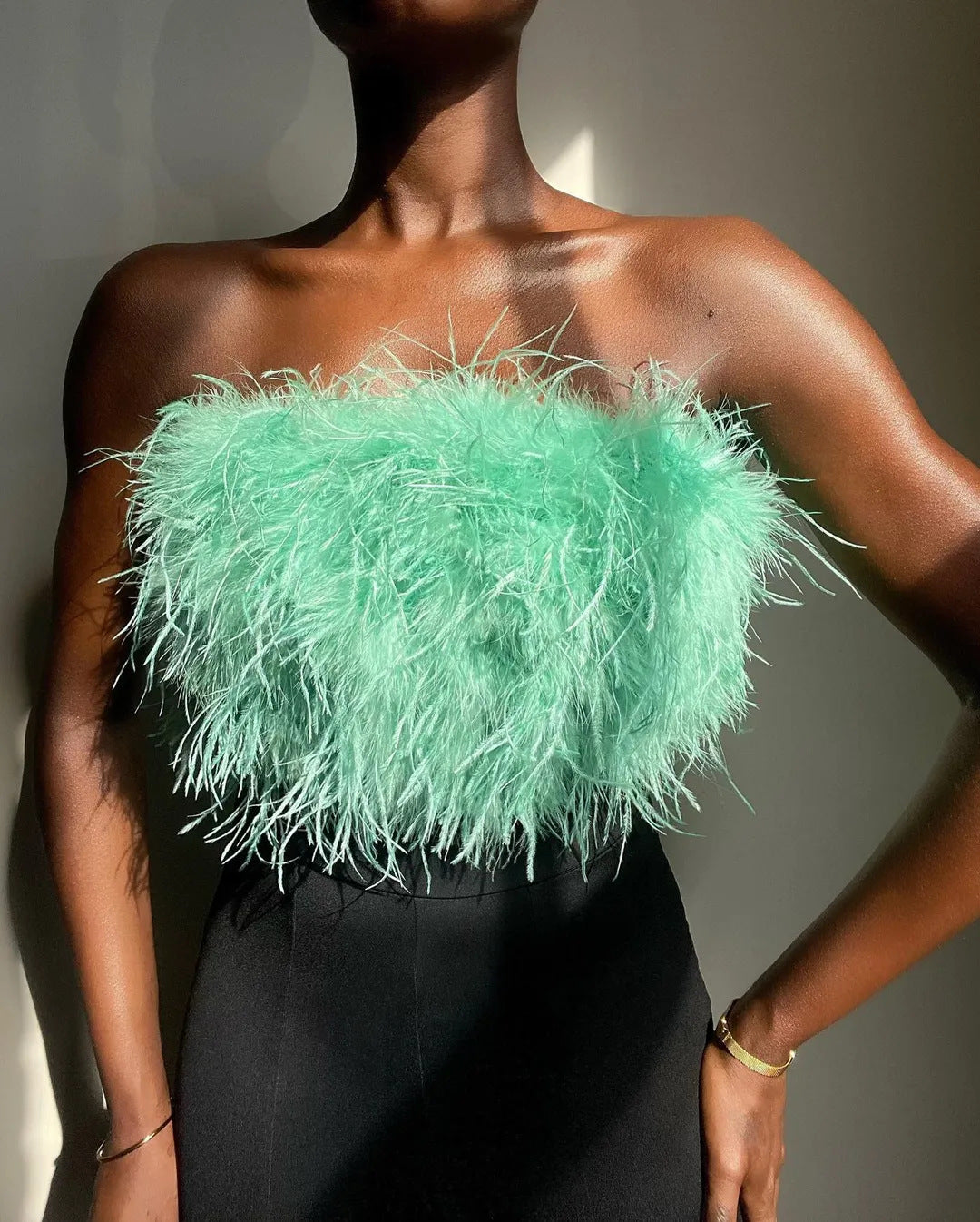 Fur! - Feather Fur Tube Top (7517947854936)