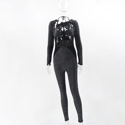 Halter-Sling - Halter Sling Long Sleeves Two-Piece Set (7516839772248)