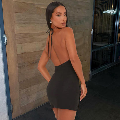 Backless Rhinestone Dress