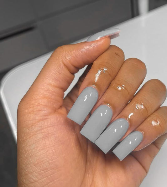 Matte Gray Color Nails