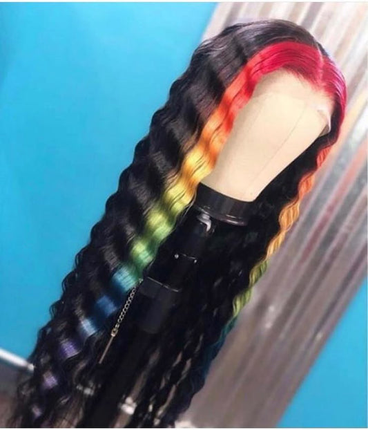 Black Rainbow Wig