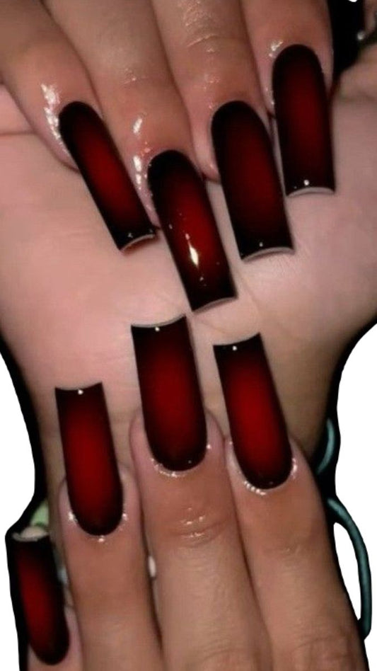 Burgundy Ombre Nails