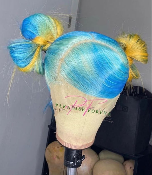 Blonde & Blue Pony
