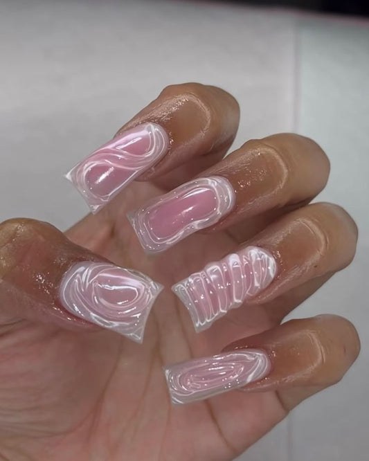 Pink Clear Nails