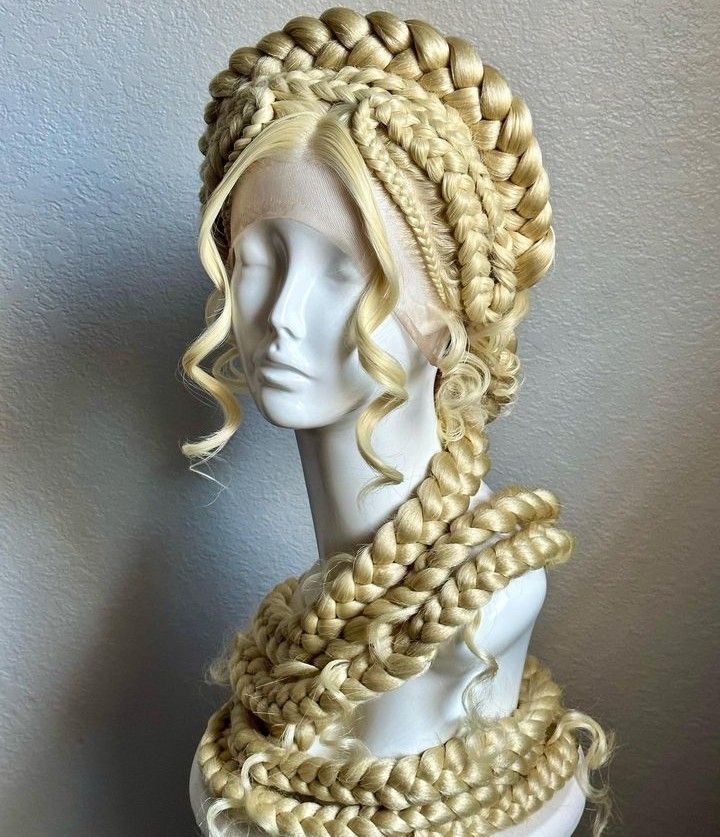 Blonde Braids Bandana Wig