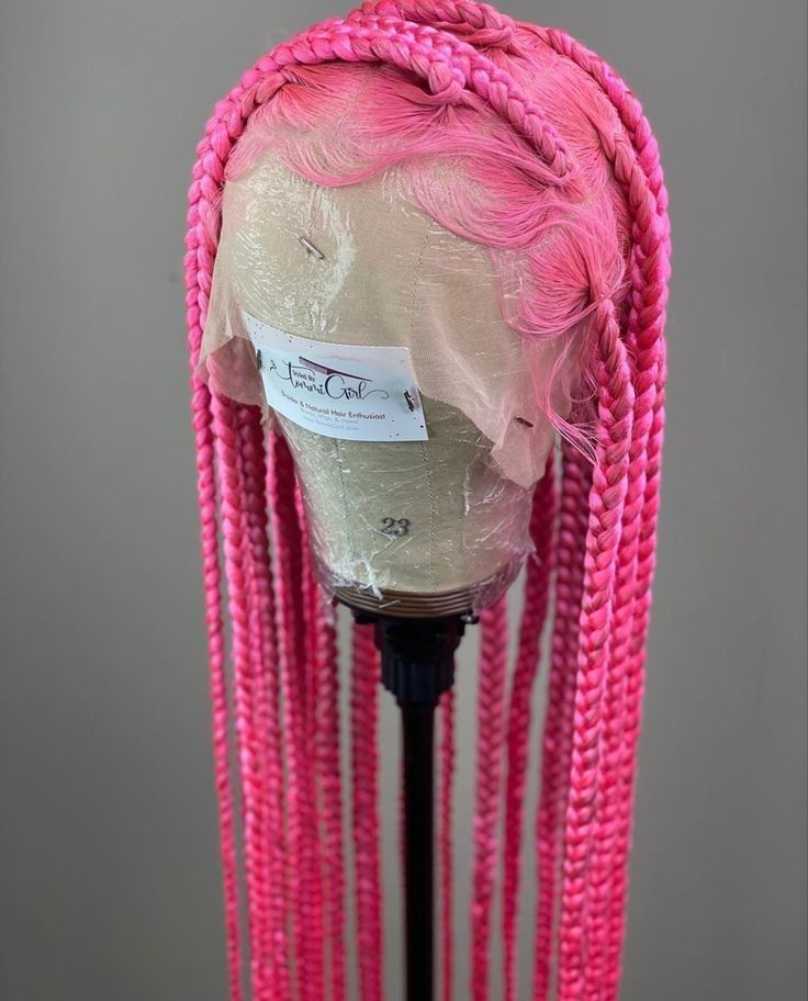 Pink Knotless Braids