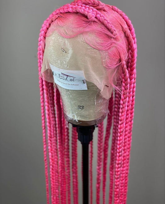 Pink Knotless Braids