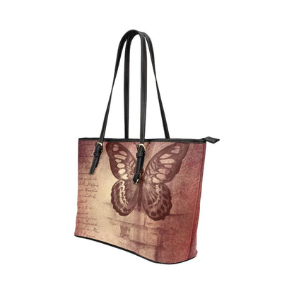 Butterfly Multi-Color - Large Leather Tote Bag Mauve (7484067053656)