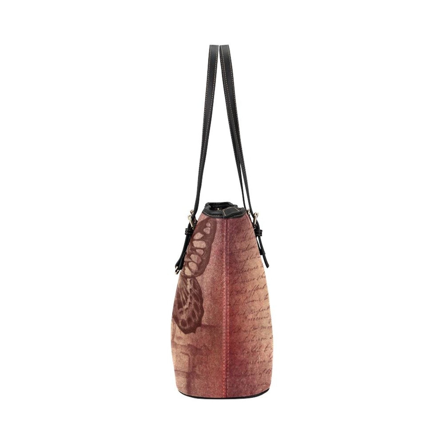 Butterfly Multi-Color - Large Leather Tote Bag Mauve (7484067053656)