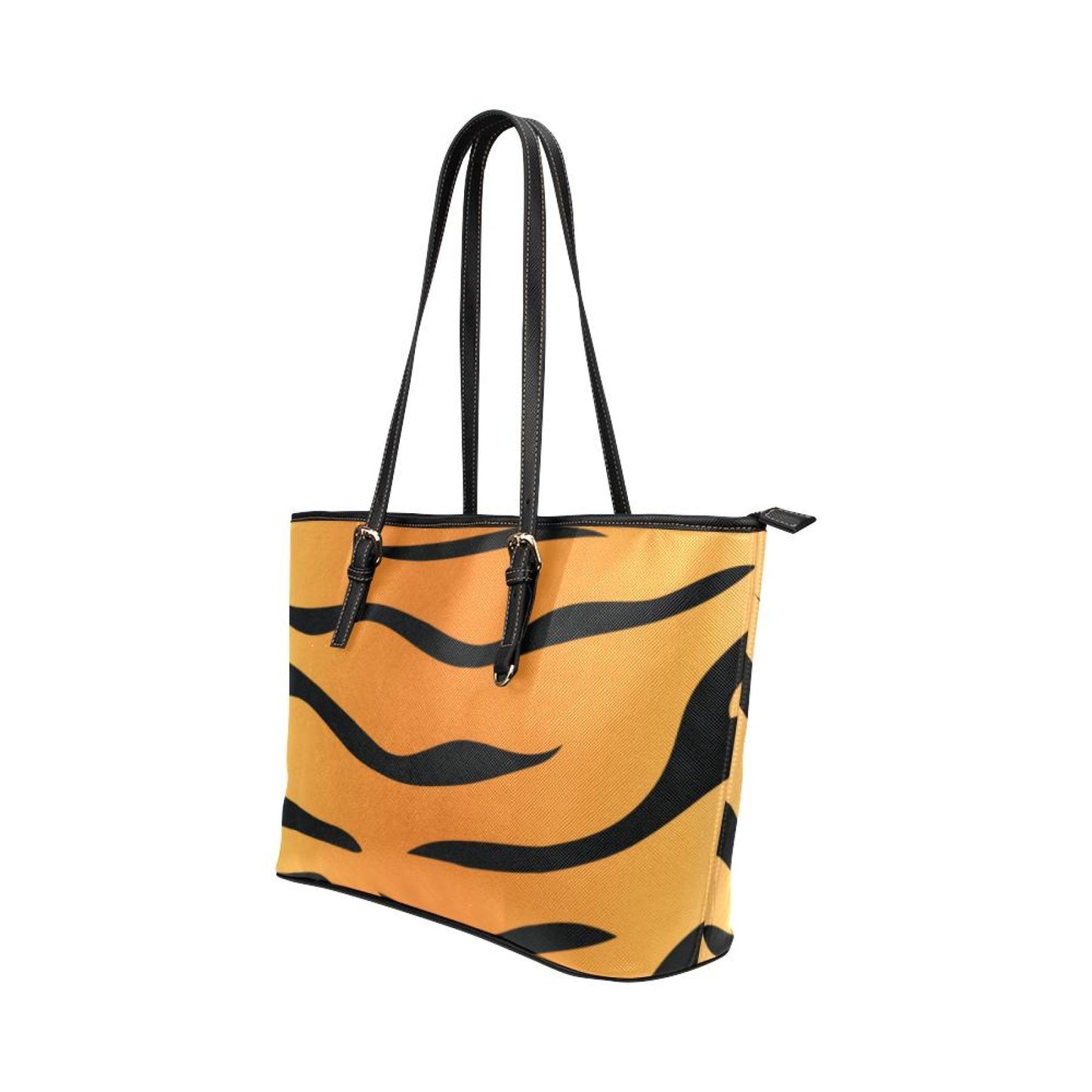 Tiger Stripes - Large Leather Tote Bag (7484069937240)