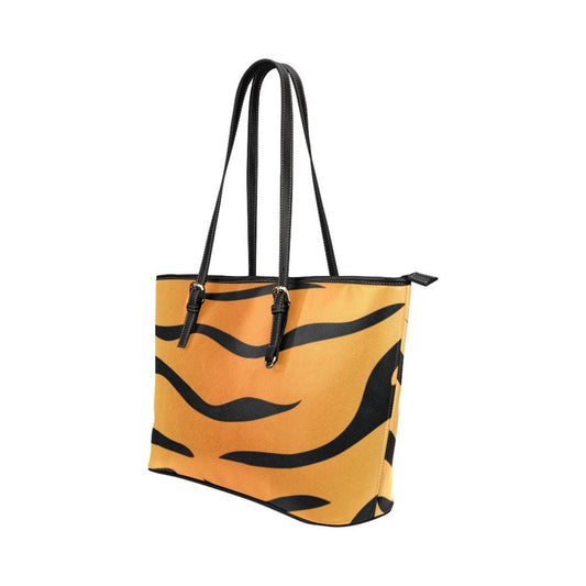 Tiger Stripes - Large Leather Tote Bag (7484069937240)