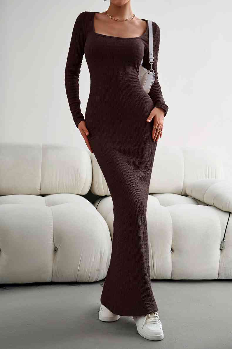 Maxi Bodycon Dress - Long Sleeves (7515555168344)