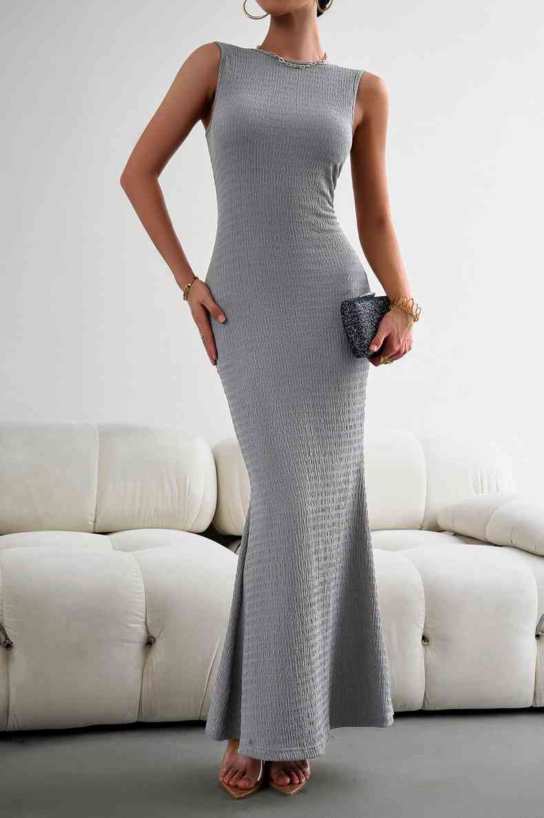 Sleeveless Maxi Fishtail Dress (7515554906200)