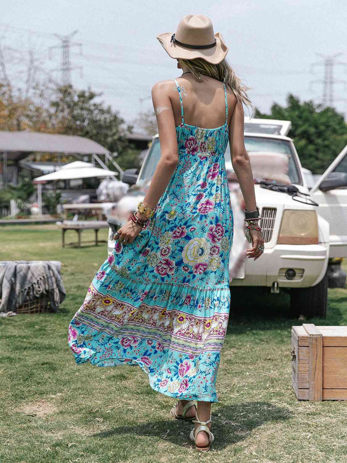 Printed Scoop Neck Sleeveless Maxi Dress (7515548221528)