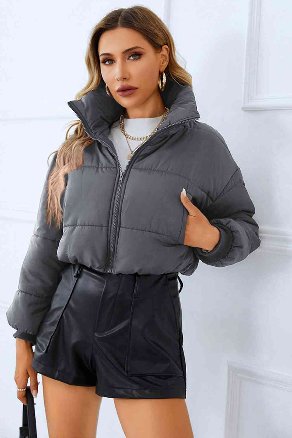 Jacket/Coat - Zip-Up Winter Coat With Pockets (7484291022936)