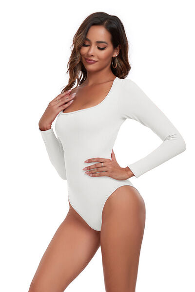 Active Bodysuit - Square Neck Long Sleeves (7501420462168)