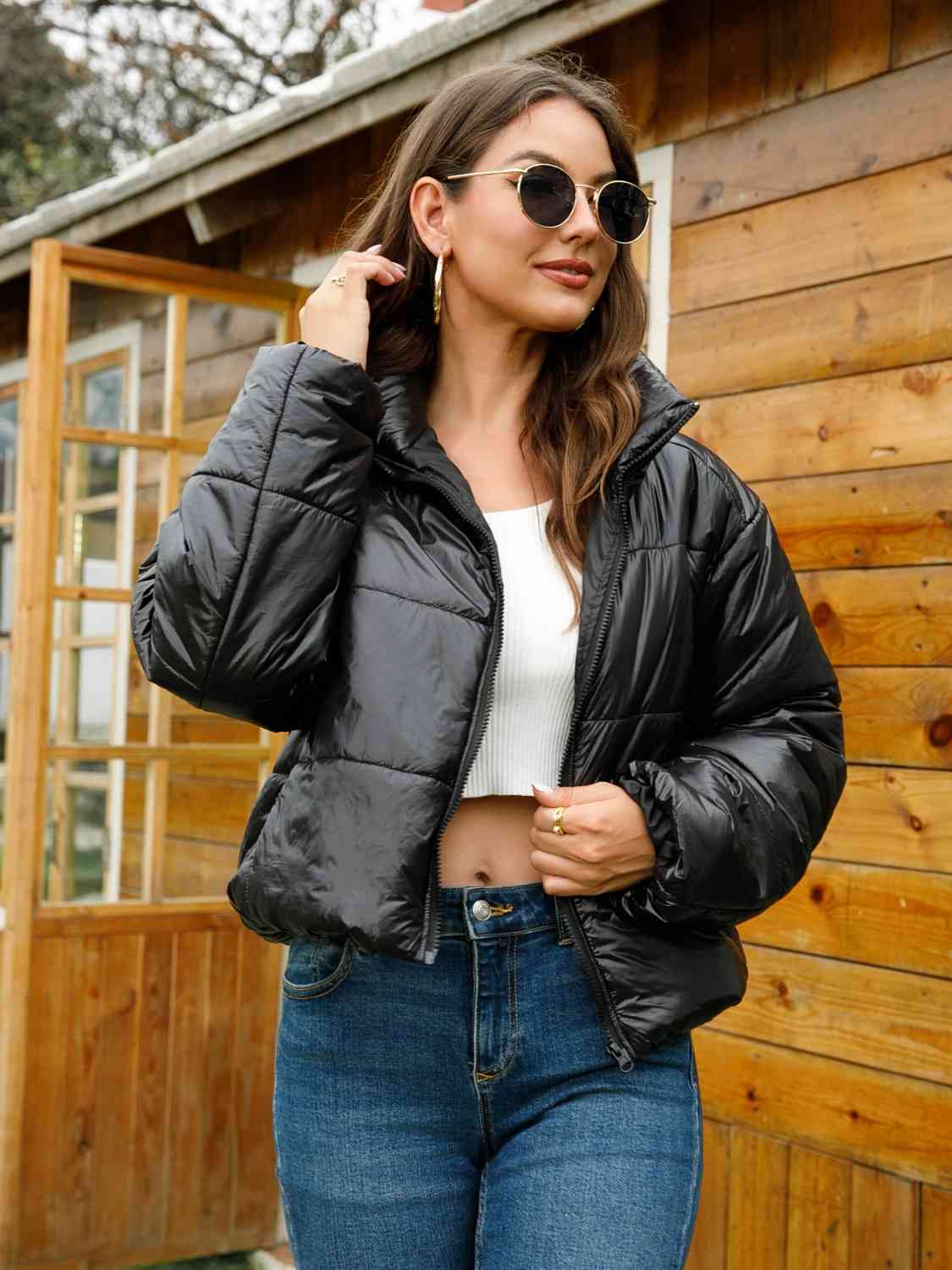 Puffy Puffer - Zip-Up High-Neck Puffer Jacket (7484291579992)