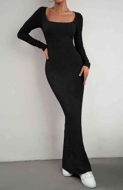 Maxi Bodycon Dress - Long Sleeves (7515555168344)
