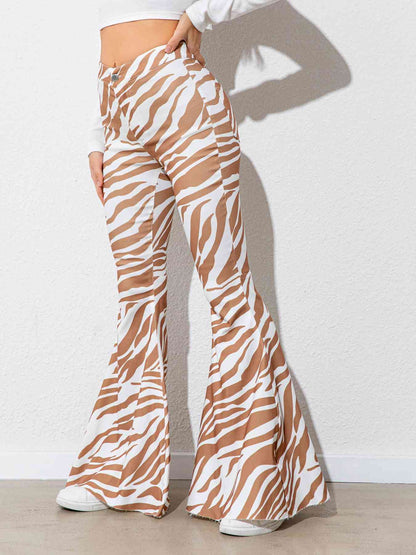 Graphics Printed - Floral High Waist Flare Leg Pants (7500882870360)