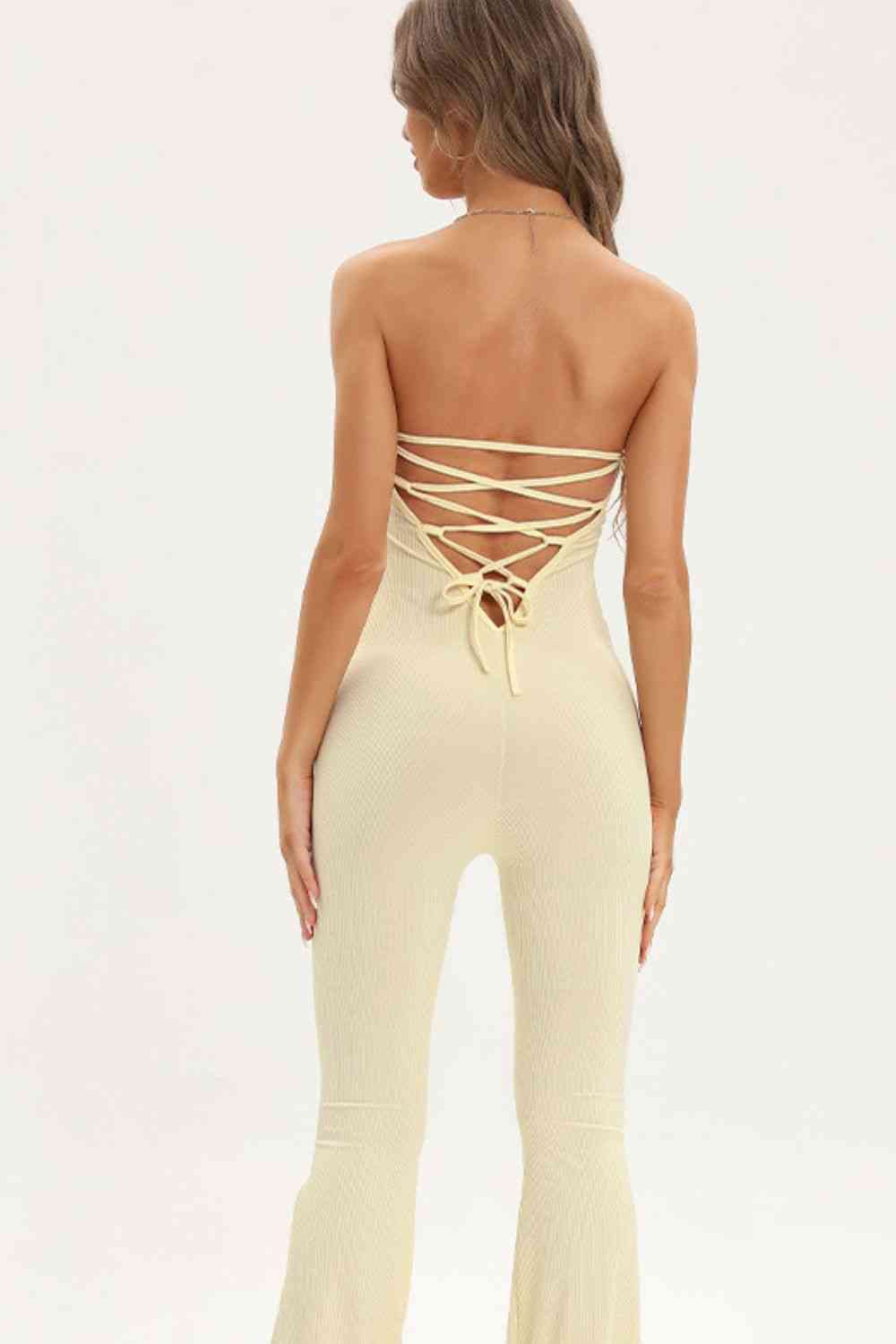 Strapless Jumpsuit - Lace-Up (7484700262488)