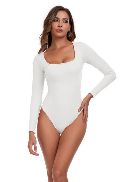 Active Bodysuit - Square Neck Long Sleeves (7501420462168)